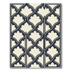 Gothic Arch Scrollwork Gray Rug