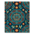 Aztec Sun and Bird Geometric Tapestry Rug