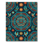 Aztec Sun and Bird Geometric Tapestry Rug