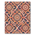 Warm Peach Intricate Geometric Medallion Rug