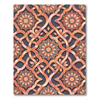 Warm Peach Intricate Geometric Medallion Rug