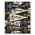 Gold Athletic Pennant Emblem Black Backdrop Rug