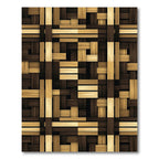 Warm Brown Woven Wood Panel Rug