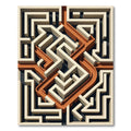 Geometric Amber And Cream Labyrinth Rug