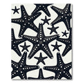 Bold Black Starfish Sea Life Rug