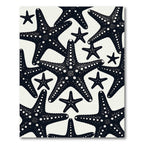 Bold Black Starfish Sea Life Rug