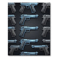 Metallic Blue Handgun Isometric Repeat Rug