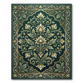 Emerald Green Floral Ornamental Foliage Rug