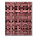 Salmon Pink Woven Texture Grid Rug