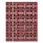 Salmon Pink Woven Texture Grid Rug