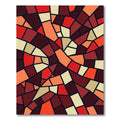 Crimson Orange Irregular Geometric Mosaic Rug