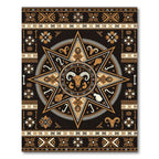 Geometric Ram Star Earthy Tone Rug