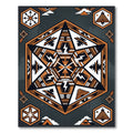 Earthy Hexagonal Geometric Aztec Symbol Rug