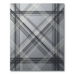 Modern Gray Plaid Overlapping Lines Rug