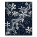 Silver Starry Snowflake Night Whimsy Rug