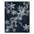 Silver Starry Snowflake Night Whimsy Rug