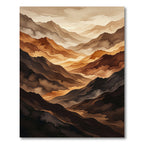 Earthy Tone Layered MountainScape Rug