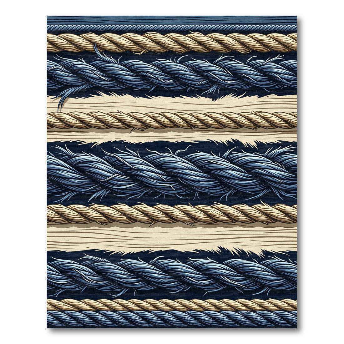 Woven Texture Navy Tan Rope Rug