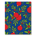 Red Ornaments Green Holly Blue Background Rug