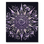 Ethereal Lavender Floral Starburst Mandala Rug