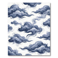 Moody Blue Ethereal Swirling Clouds Rug