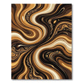 Rich Chocolate Swirl Abstract Wave Rug