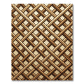 Geometric Interlocking Wooden Lattice Rug