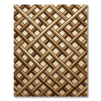 Geometric Interlocking Wooden Lattice Rug