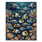 Vibrant Tropical Reef Fish Oceanscape Rug