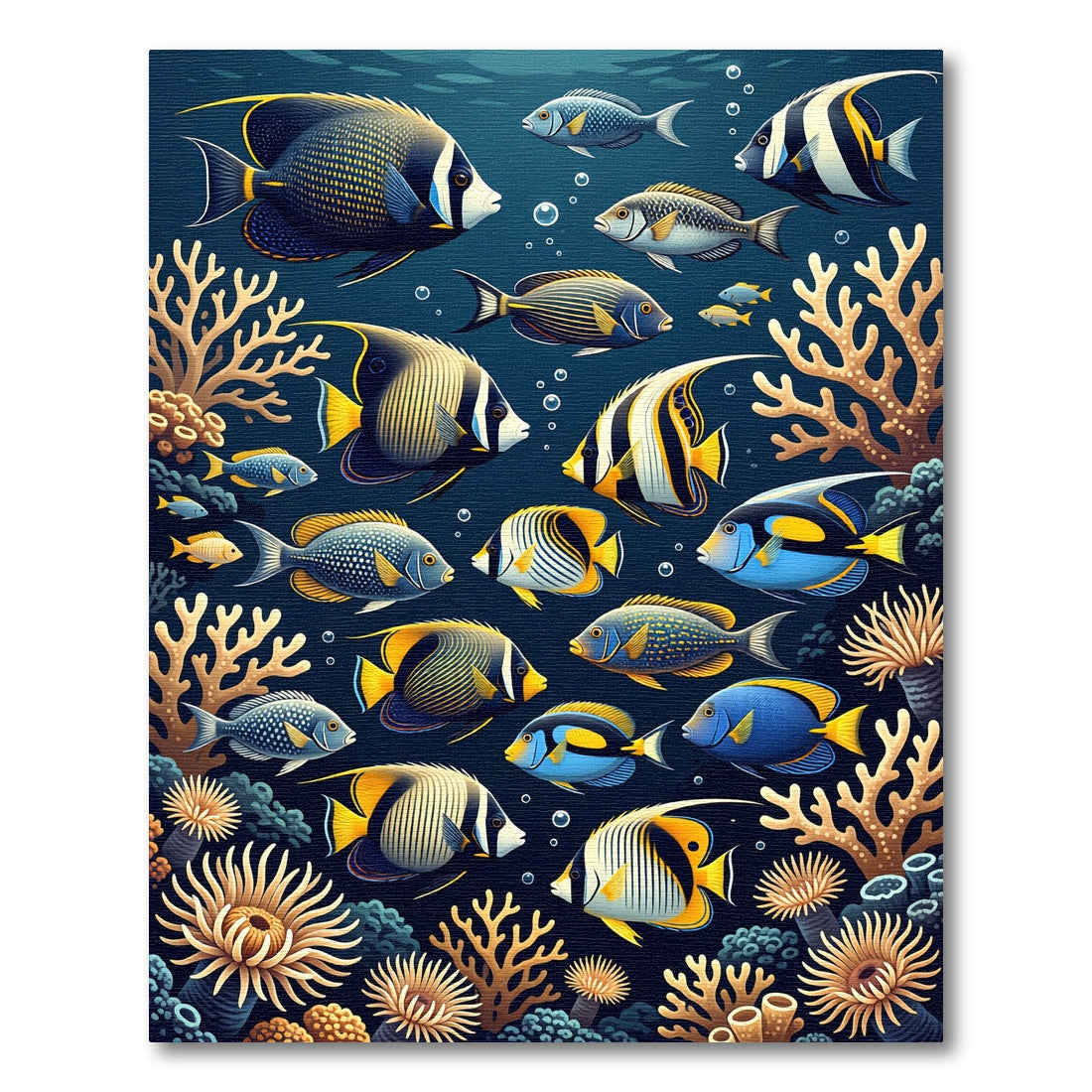 Vibrant Tropical Reef Fish Oceanscape Rug