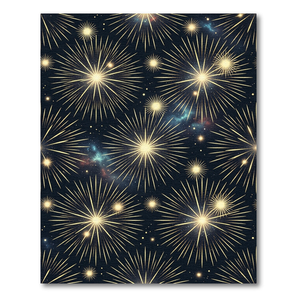 Golden Burst Starry Night Rug