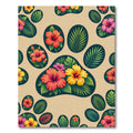 Tropical Hibiscus Paw Meadow Illustration Rug