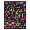 Retro Alphabet And Numbers Scattered Rug