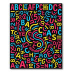 Retro Alphabet And Numbers Scattered Rug