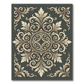 Ornate gold acanthus scrollwork medallion Rug
