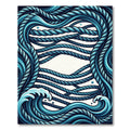 Blue Rope Ocean Wave Abstract Rug