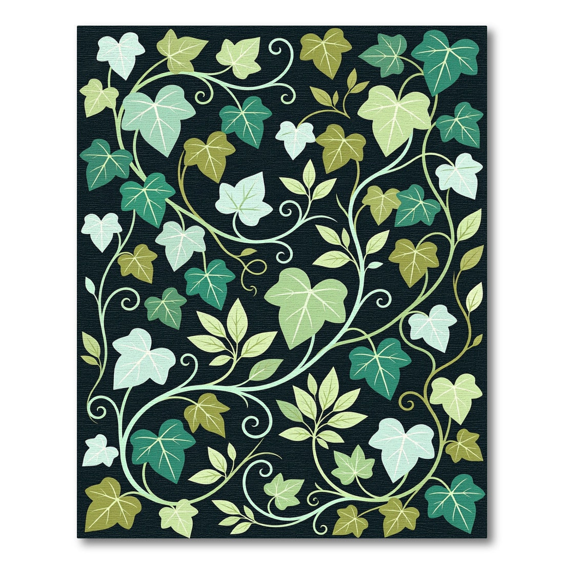 Botanical Ivy Vine Dark Foliage Rug