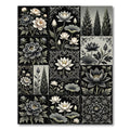 Monochromatic Floral Lotus Grove Rug