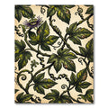 Vintage Green Passionflower Botanical Vine Rug