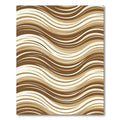 Earthy Brown Cream Flowing Waves Rug