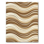 Earthy Brown Cream Flowing Waves Rug