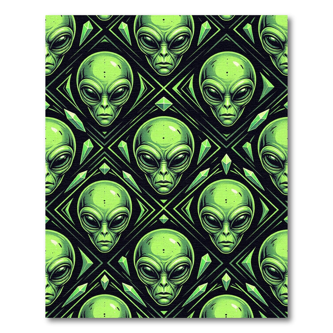 Neon Alien Geometric Diamond Art Rug