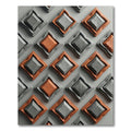 Terracotta Gray Diamond Textured Geometric Rug