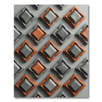 Terracotta Gray Diamond Textured Geometric Rug