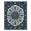 Deep Blue Royal Floral Medallion Rug