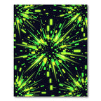Luminous Neon Green Geometric Burst Rug
