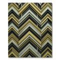 Modern Ochre and Sage Chevron Stripe Rug