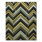 Modern Ochre and Sage Chevron Stripe Rug