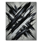 Monochrome Abstract Black and White Brushstroke Rug