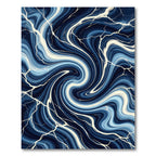 Deep Blue Swirl Marble Lightning Rug